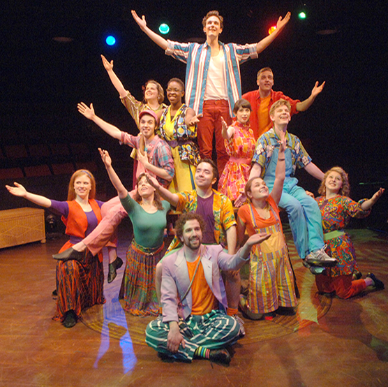 photo of curtain call from the show "Godspell"