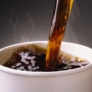 graphic image of coffee being poured in a cup