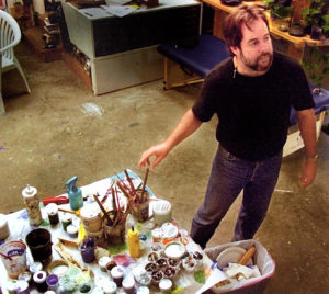 John Pugh working in his studio