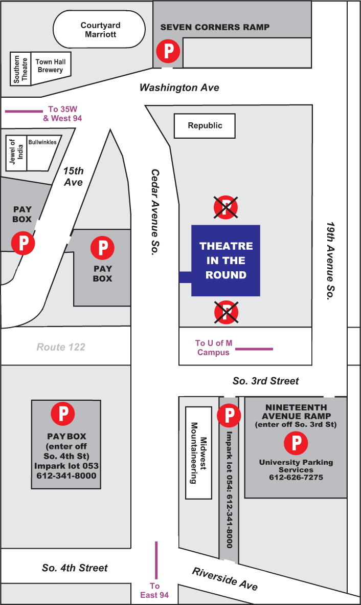 map showing locations of parking in the neighborhood