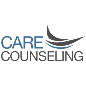 Care Counseling Logo in blue and grey text.