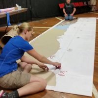 preparation of south wall mural